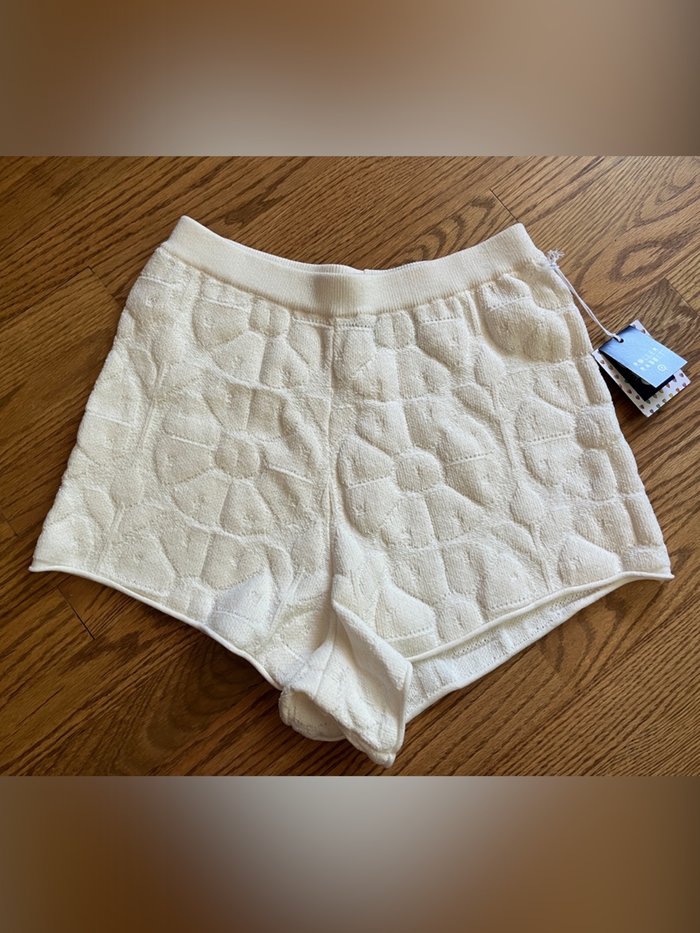 Roller Rabbit Cream Quilted Knit Shorts